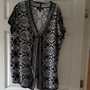 Style & Co. Black and White Patterned Sweater